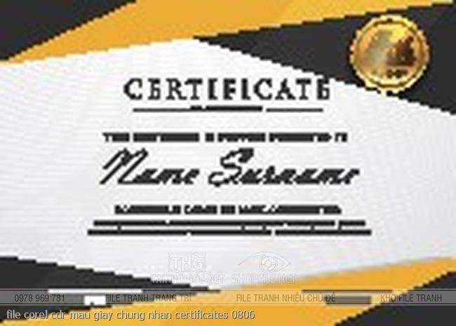 file corel cdr mau giay chung nhan certificates 0806