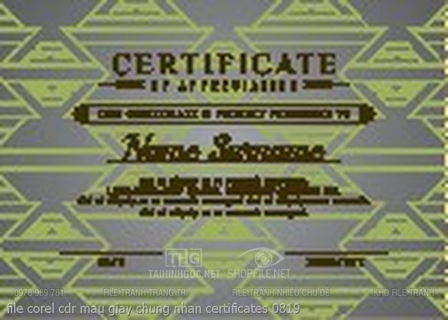 file corel cdr mau giay chung nhan certificates 0819