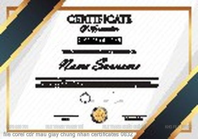 file corel cdr mau giay chung nhan certificates 0832