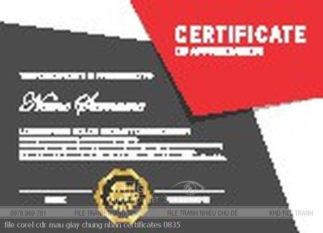 file corel cdr mau giay chung nhan certificates 0835