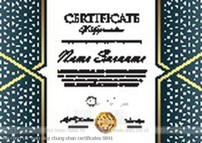 file corel cdr mau giay chung nhan certificates 0841
