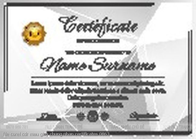 file corel cdr mau giay chung nhan certificates 0863