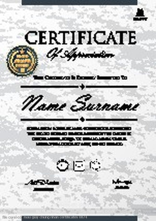 file corel cdr mau giay chung nhan certificates 0874