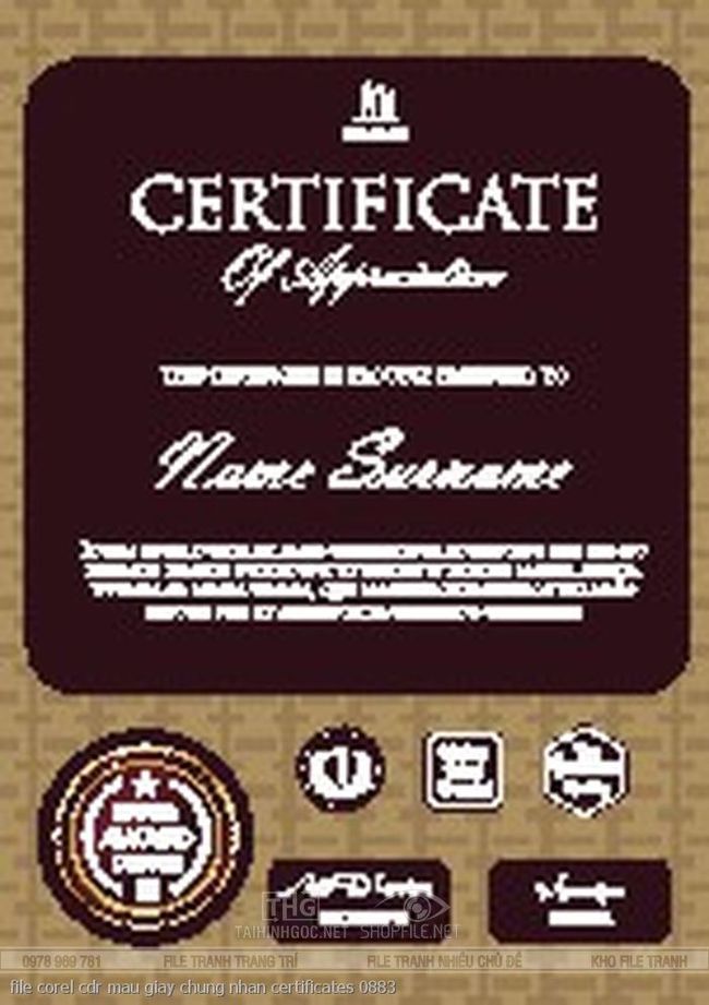 file corel cdr mau giay chung nhan certificates 0883
