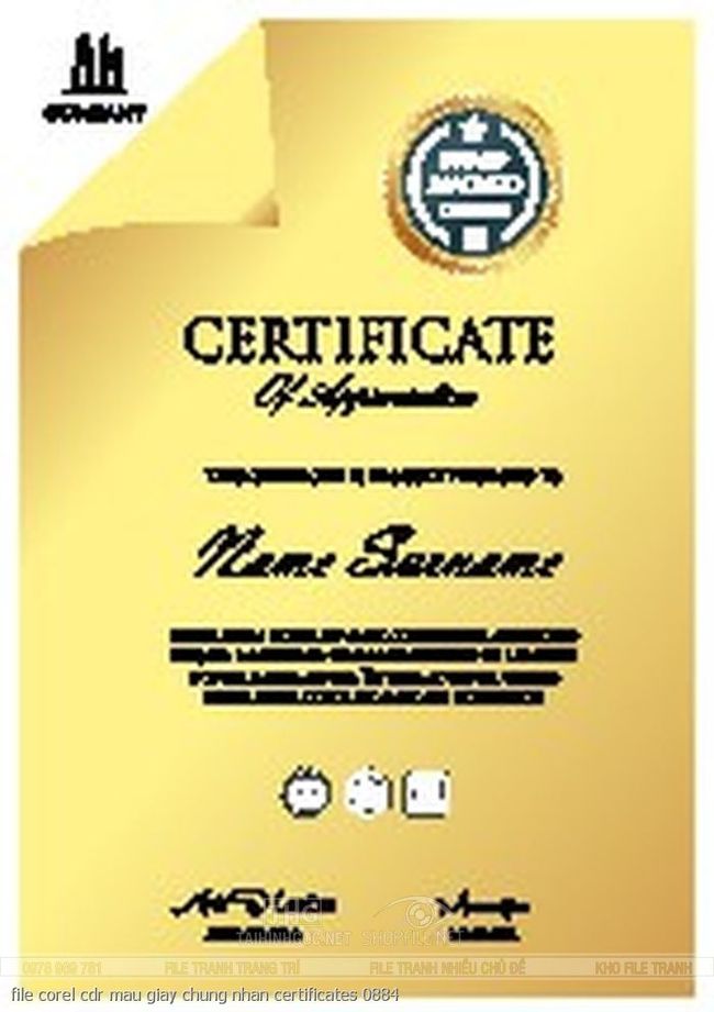 file corel cdr mau giay chung nhan certificates 0884