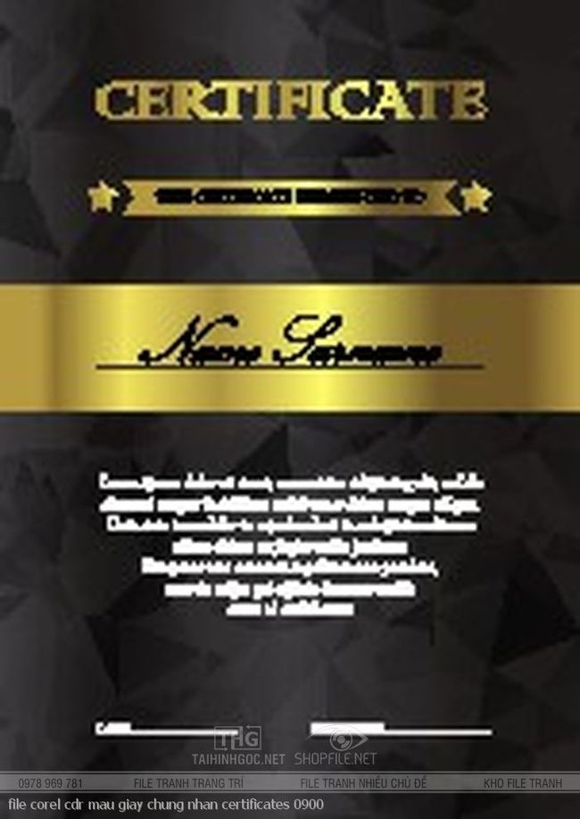 file corel cdr mau giay chung nhan certificates 0900