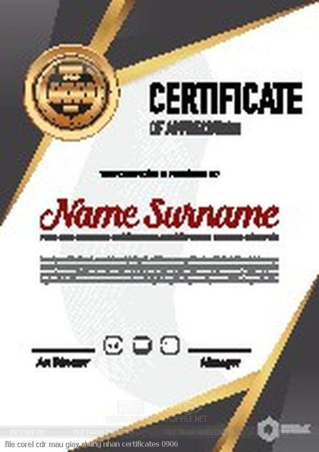 file corel cdr mau giay chung nhan certificates 0906