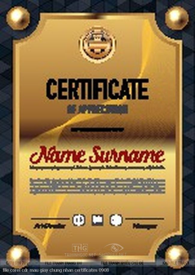 file corel cdr mau giay chung nhan certificates 0908