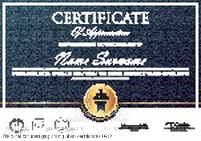 file corel cdr mau giay chung nhan certificates 0917