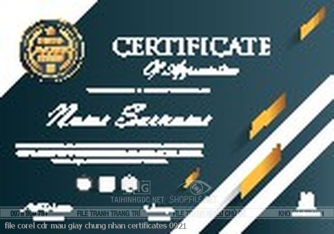 file corel cdr mau giay chung nhan certificates 0921