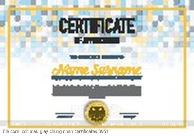 file corel cdr mau giay chung nhan certificates 0951