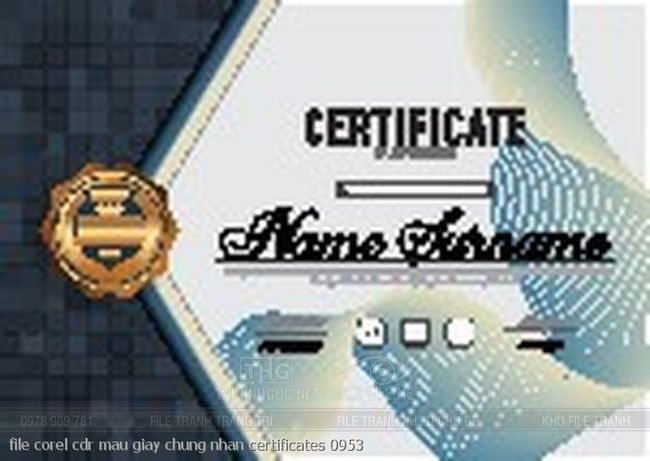 file corel cdr mau giay chung nhan certificates 0953