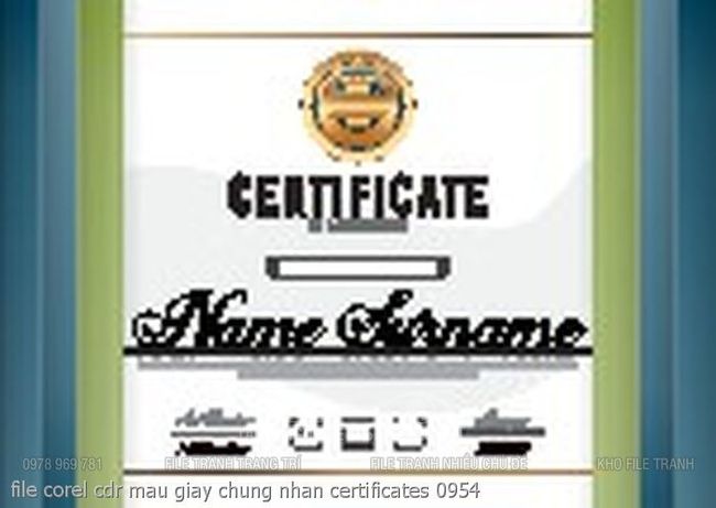 file corel cdr mau giay chung nhan certificates 0954