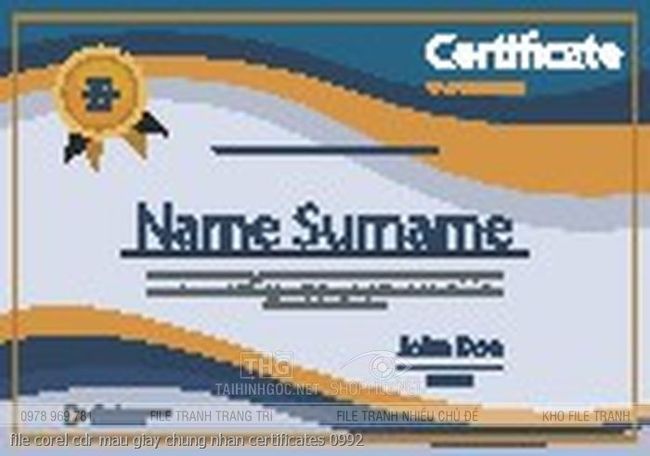 file corel cdr mau giay chung nhan certificates 0992