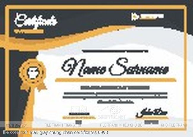 file corel cdr mau giay chung nhan certificates 0993