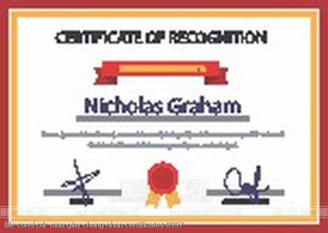 file corel cdr mau giay chung nhan certificates 0997