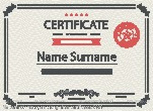 file corel cdr mau giay chung nhan certificates 0999
