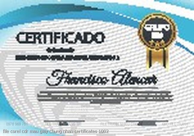 file corel cdr mau giay chung nhan certificates 1002