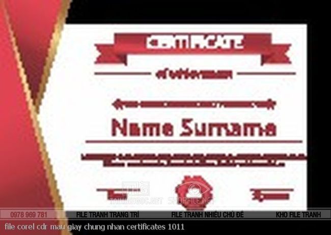 file corel cdr mau giay chung nhan certificates 1011