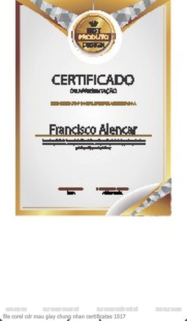 file corel cdr mau giay chung nhan certificates 1017