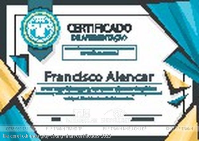 file corel cdr mau giay chung nhan certificates 1026