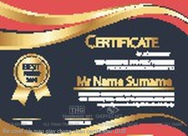 file corel cdr mau giay chung nhan certificates 1038