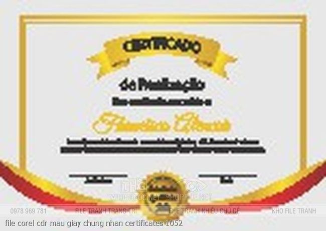 file corel cdr mau giay chung nhan certificates 1052