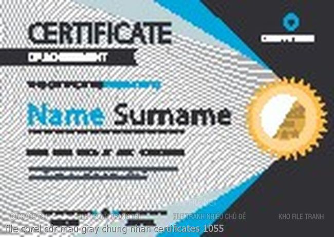 file corel cdr mau giay chung nhan certificates 1055