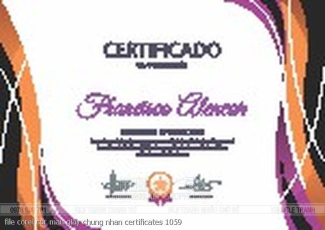 file corel cdr mau giay chung nhan certificates 1059