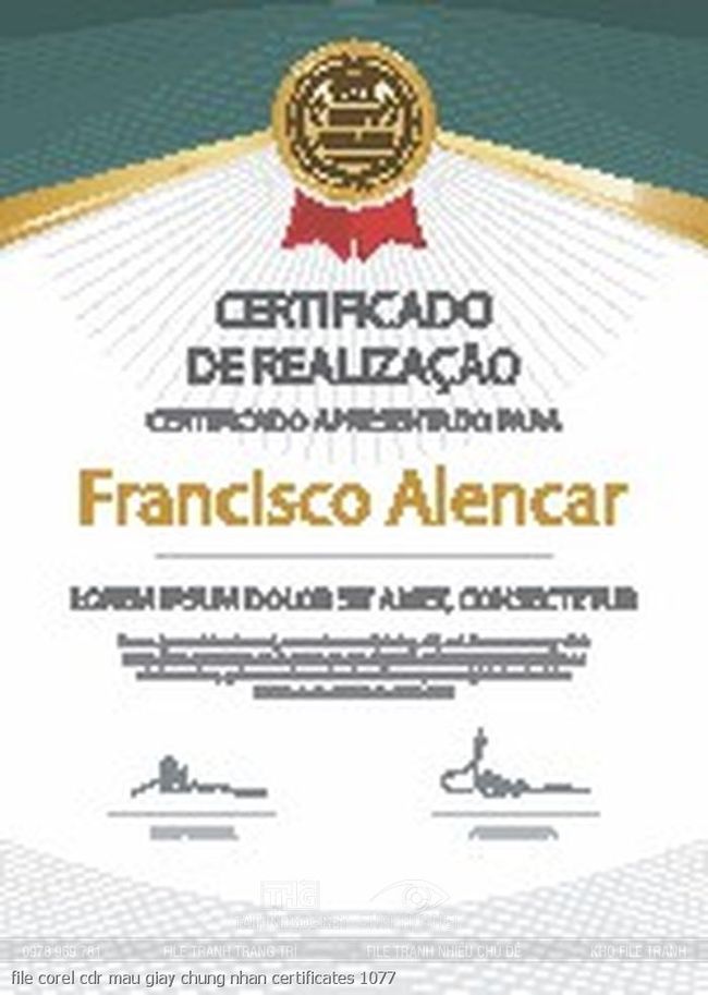 file corel cdr mau giay chung nhan certificates 1077