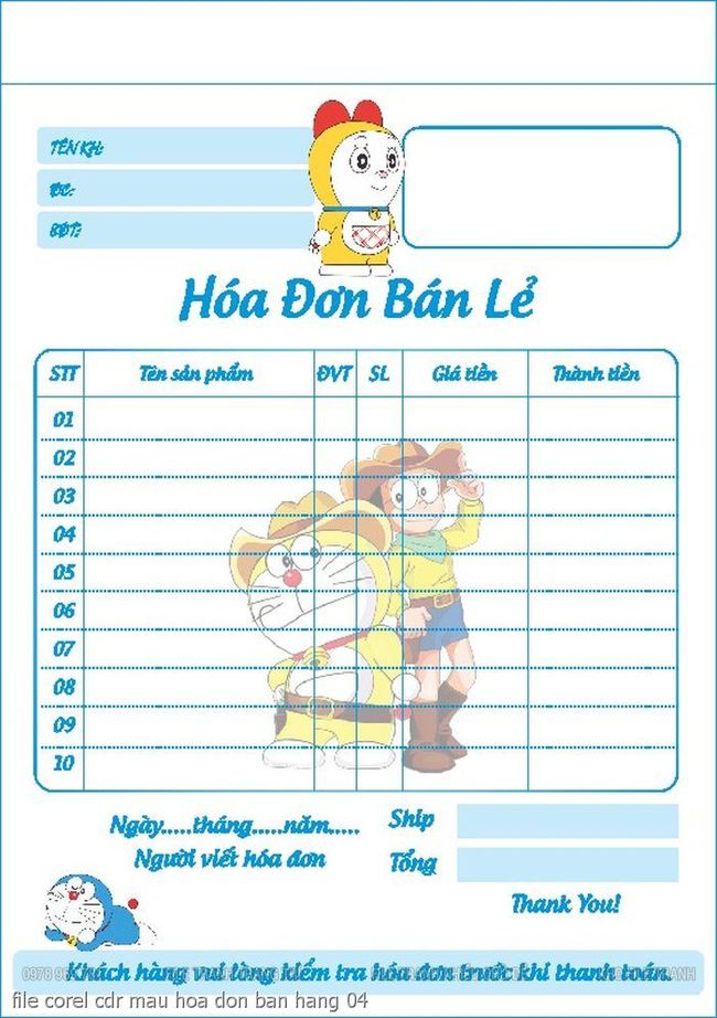 file corel cdr mau hoa don ban hang 04