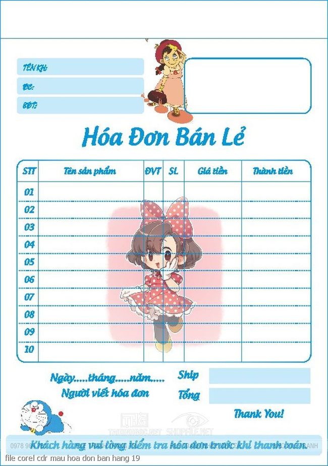 file corel cdr mau hoa don ban hang 19