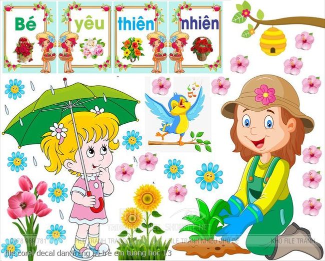 file corel decal dan trang tri tre em tuong hoc 13