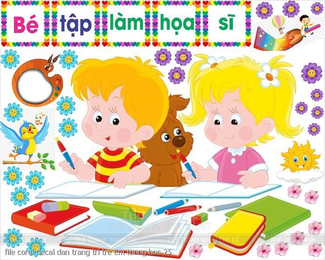 file corel decal dan trang tri tre em tuong hoc 25