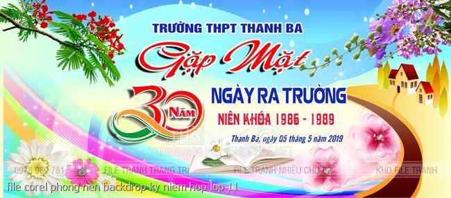 file corel phong nen backdrop ky niem hop lop 11