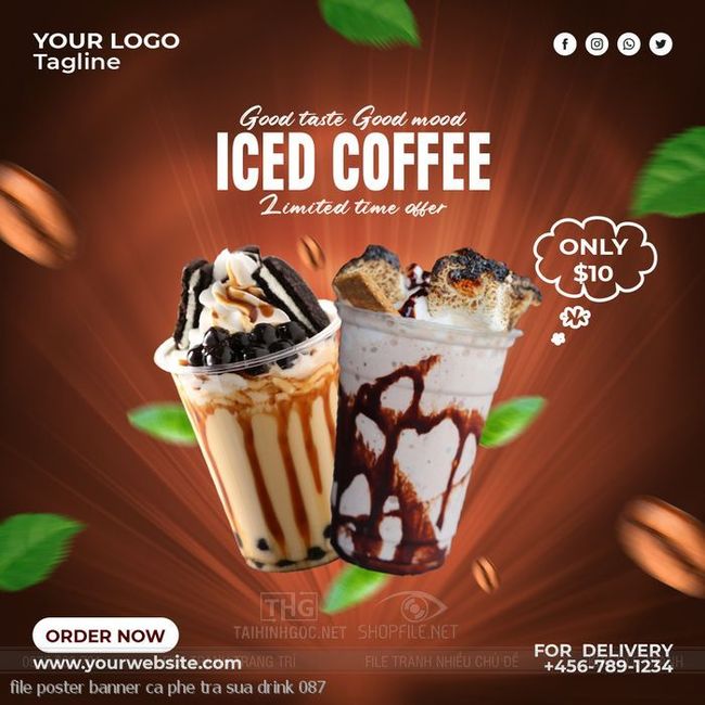 file poster banner ca phe tra sua drink 087
