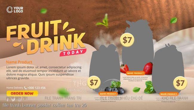 file tranh banner poster coffee tea tra 26