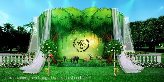 file tranh phong nen trang tri san khau sinh nhat 12