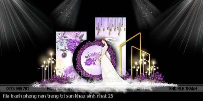 file tranh phong nen trang tri san khau sinh nhat 25