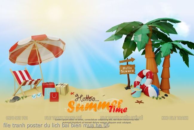 file tranh poster du lich bai bien mua he 07