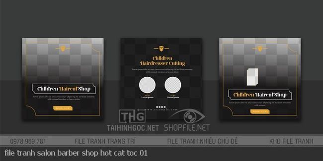 file tranh salon barber shop hot cat toc 01
