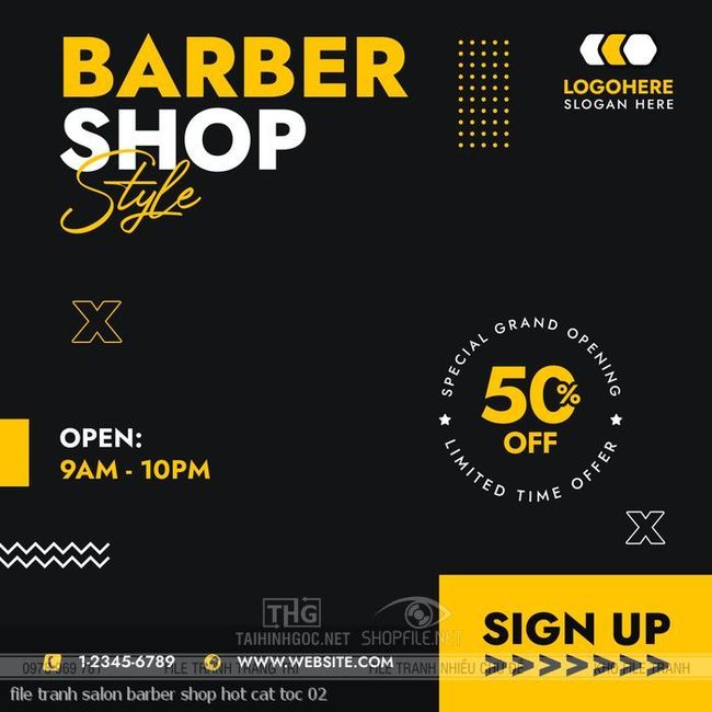 file tranh salon barber shop hot cat toc 02