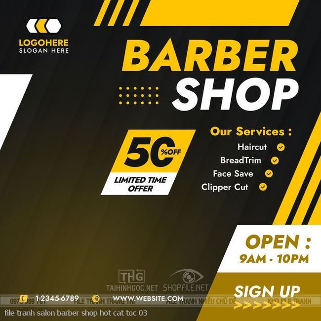 file tranh salon barber shop hot cat toc 03