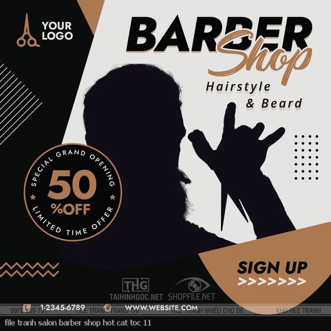 file tranh salon barber shop hot cat toc 11