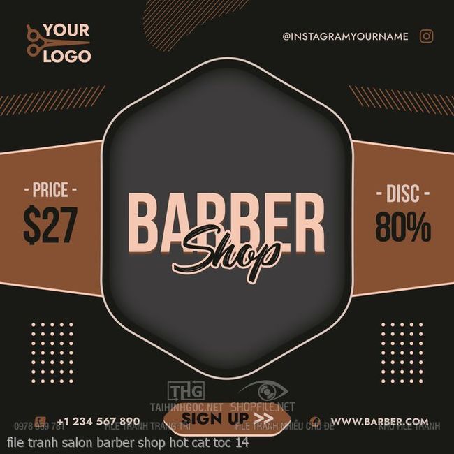 file tranh salon barber shop hot cat toc 14