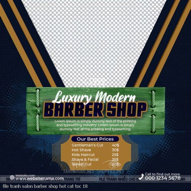 file tranh salon barber shop hot cat toc 18