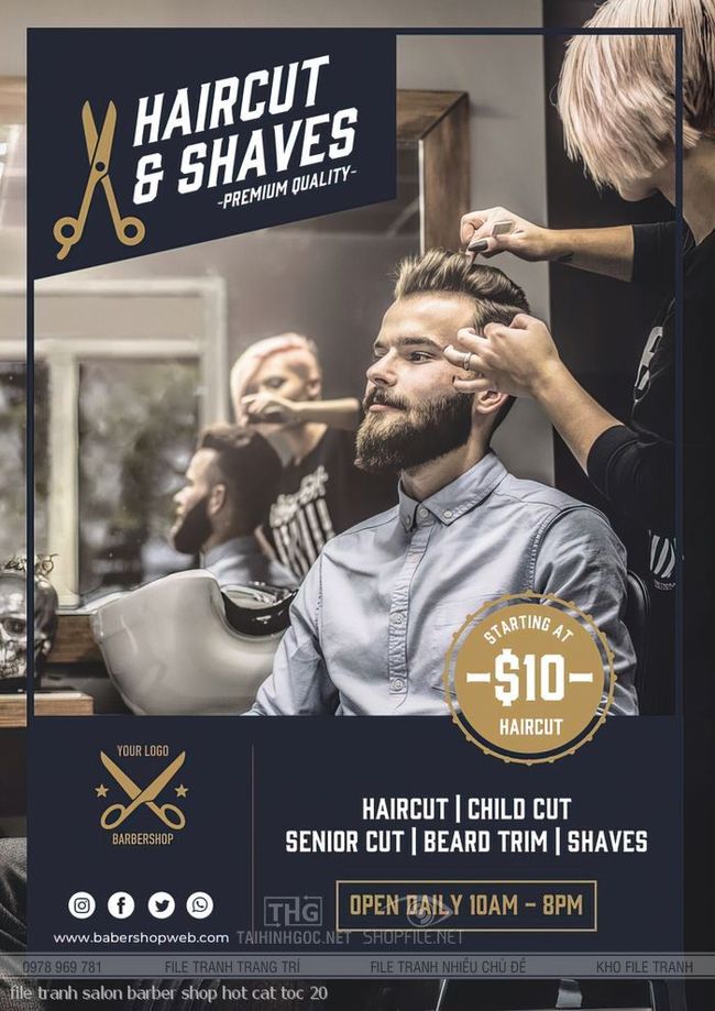 file tranh salon barber shop hot cat toc 20