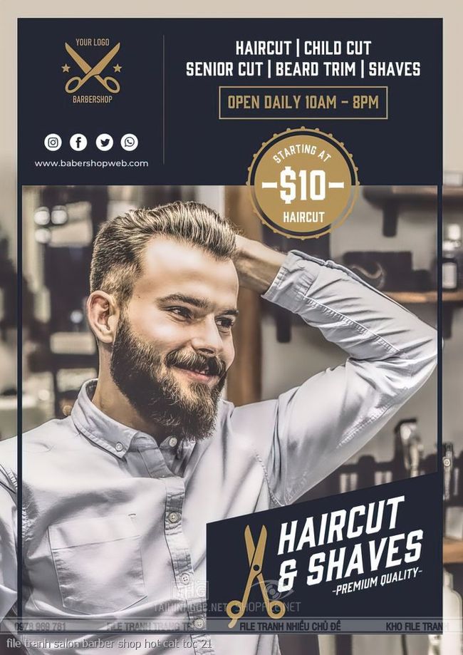 file tranh salon barber shop hot cat toc 21