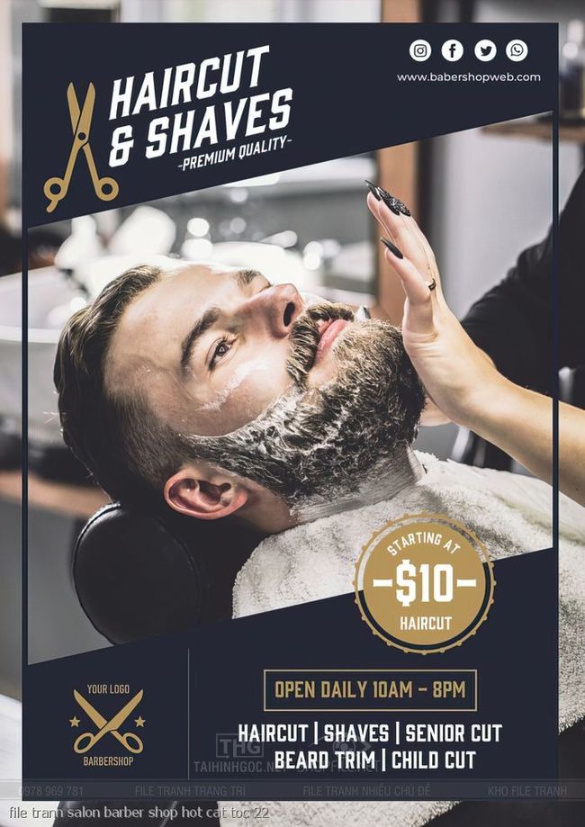 file tranh salon barber shop hot cat toc 22