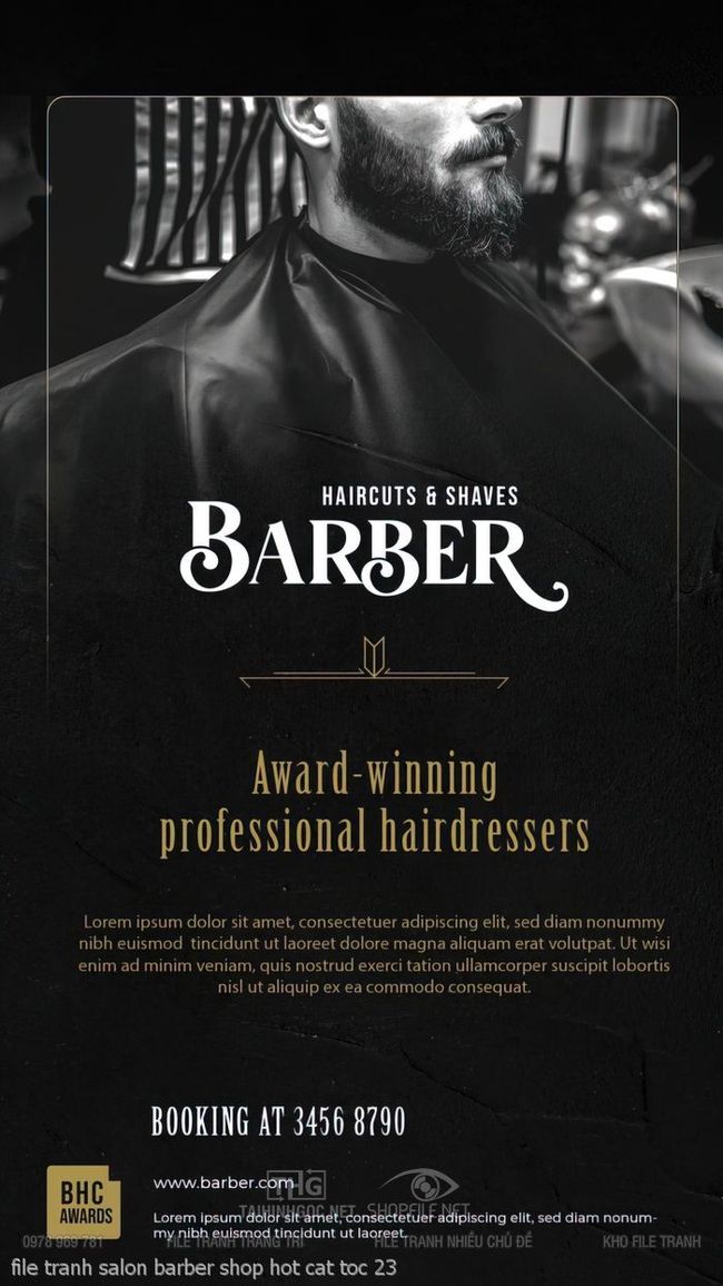 file tranh salon barber shop hot cat toc 23